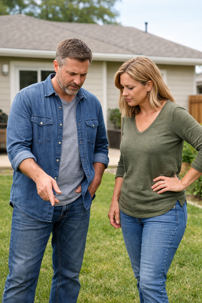 confused couple outdoors
