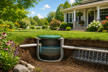 summer home septic tank out front