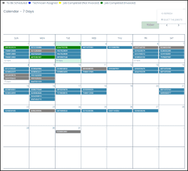 Commercial Portal Dashboard - Calendar